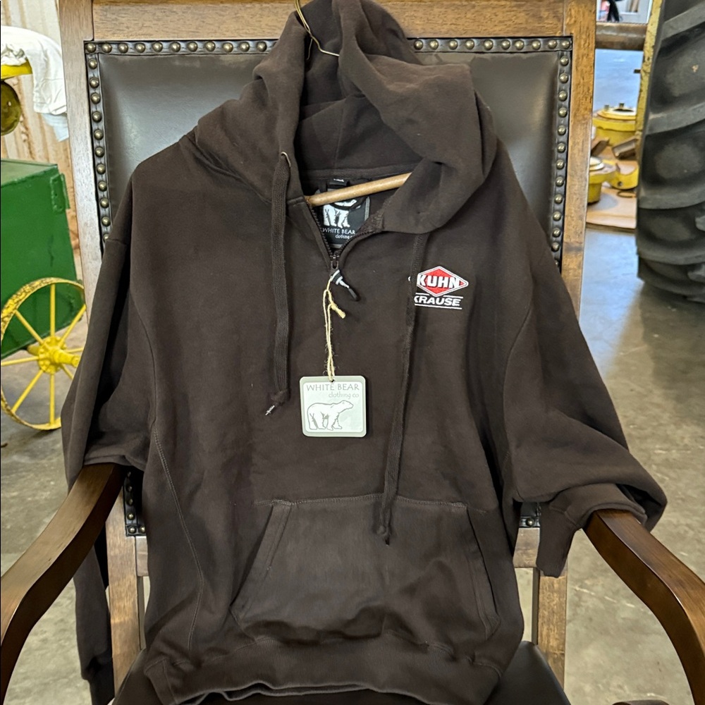 Brown Hoodie w/KUHN Krause Logo - NWT - Medium (looks big)